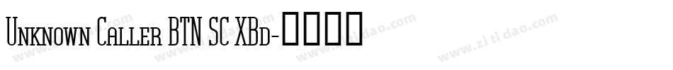 Unknown Caller BTN SC XBd字体转换